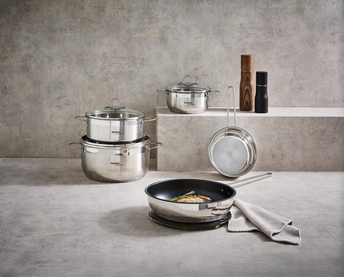 SADA HRNCOV, 5-dielne - čierna/číra, Basics, kov/plast - Homeware Profession.