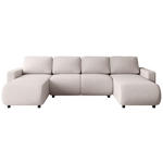 WOHNLANDSCHAFT Beige Webstoff  - Beige/Schwarz, MODERN, Kunststoff/Textil (150/312/150cm) - Xora