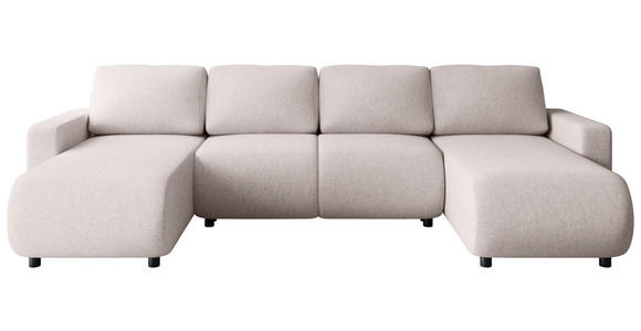 WOHNLANDSCHAFT Beige Webstoff  - Beige/Schwarz, MODERN, Kunststoff/Textil (150/312/150cm) - Xora