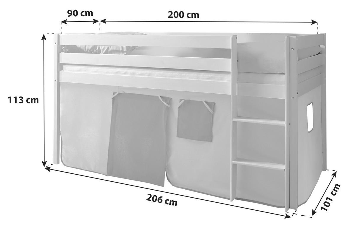 HOCHBETT 90/200 cm,  in Grün, Naturfarben, Beige, Leiter  - Beige/Naturfarben, Natur, Holz (90/200cm) - MID.YOU