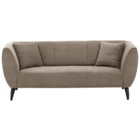 3-SITZER-SOFA in Cord Graubraun  - Graubraun/Schwarz, Modern, Holz/Textil (208/83/88cm) - MID.YOU