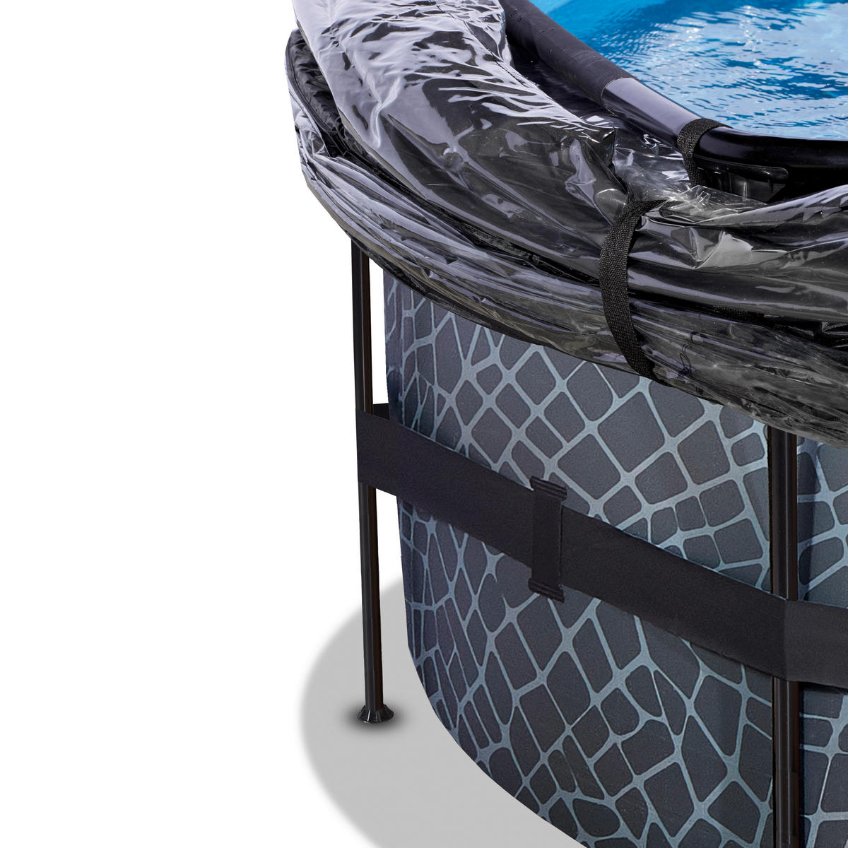 POOL 488/122 cm  - Blaugrau, Konventionell, Kunststoff/Metall (488/122cm) - EXIT Toys