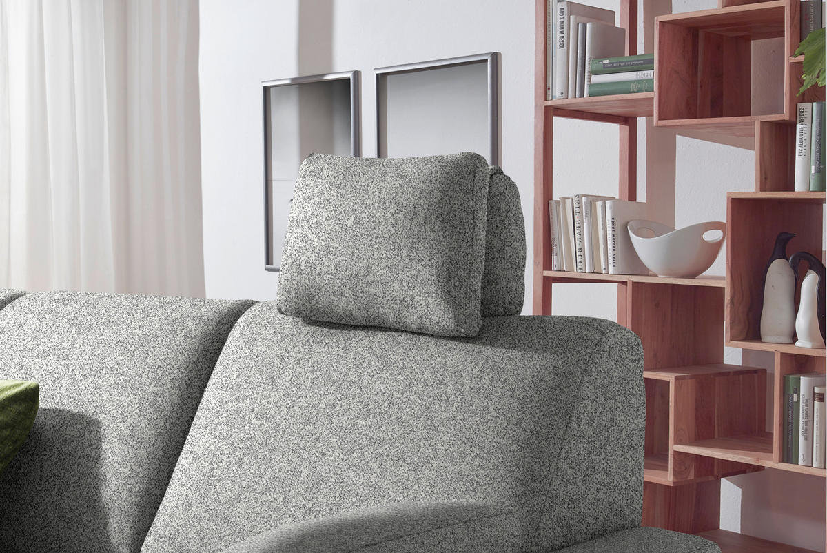 WOHNLANDSCHAFT  in Mikrovelours Naturfarben  - Anthrazit/Alufarben, KONVENTIONELL, Textil (237/323/158cm) - Sedda