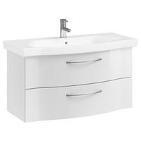 WASCHTISCHKOMBI 97 cm  - Chromfarben/Weiß Hochglanz, KONVENTIONELL, Keramik/Holzwerkstoff (97cm) - Pelipal