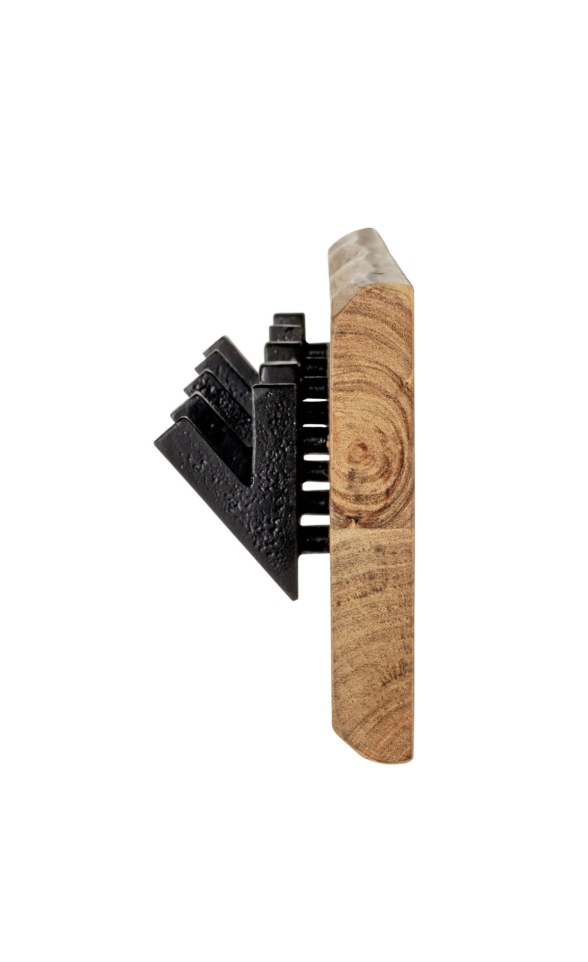 WANDGARDEROBE  in Akazie massiv Schwarz, Akaziefarben  - Schwarz/Akaziefarben, KONVENTIONELL, Holz/Metall (60/15/9cm)