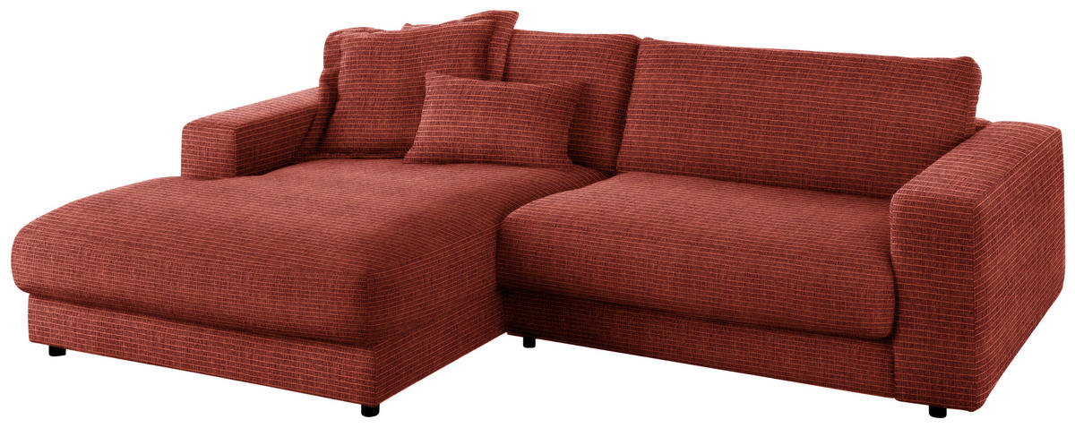 ECKSOFA in Chenille Rostfarben  - Rostfarben/Schwarz, Design, Kunststoff/Textil (190/270cm) - Lomoco