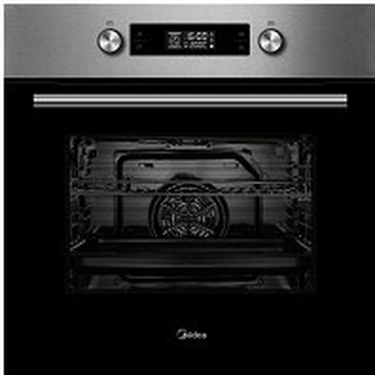 EINBAUBACKOFEN 65P90E3IX  - Edelstahlfarben/Schwarz, Basics, Metall (59.5/59.5/57.5cm) - Midea
