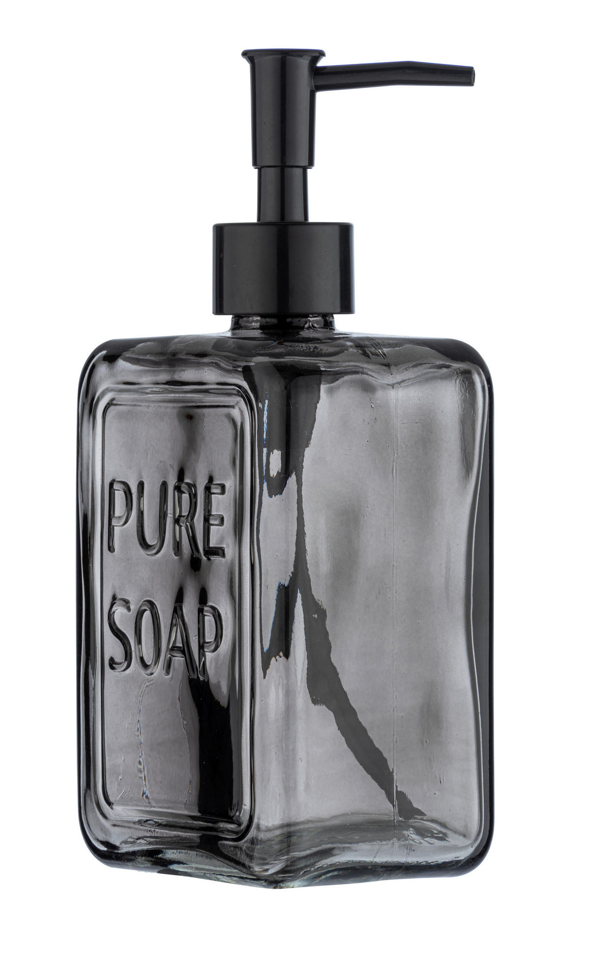 SEIFENSPENDER  - Schwarz/Grau, Basics, Glas/Kunststoff (9,5/20/6cm) - Wenko