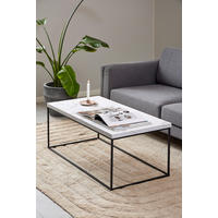 COUCHTISCH 110/55/45 cm rechteckig Weiß  - Schwarz/Weiß, Design, Holz/Metall (110/55/45cm) - MID.YOU