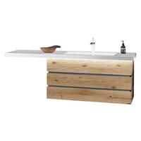 WASCHTISCHKOMBI 176,8 cm  - Eichefarben/Weiß, MODERN, Holz/Stein (176,8cm) - Valdera