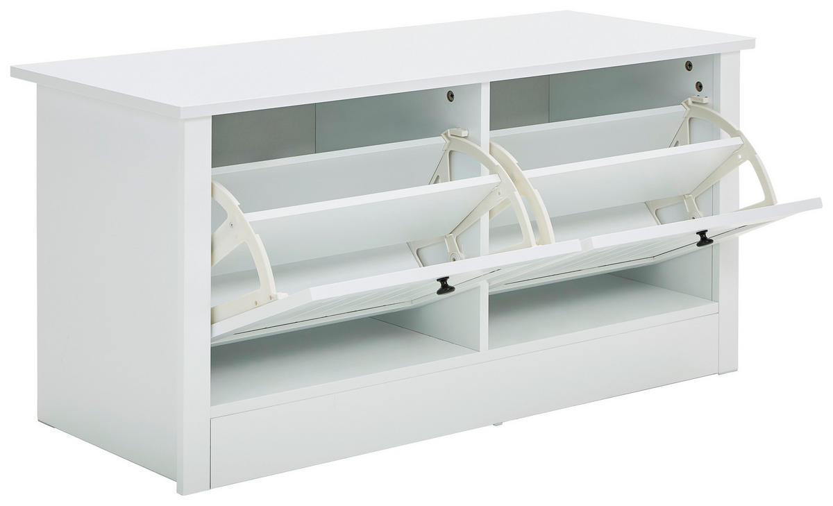 SCHUHKIPPER  in 100/45/39 cm  - Weiß, LIFESTYLE, Holzwerkstoff (100/45/39cm) - MID.YOU