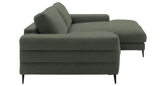 ECKSOFA  in Flachgewebe Grün  253/177 cm  - Schwarz/Grün, Design, Textil/Metall (253/177cm) - Dieter Knoll