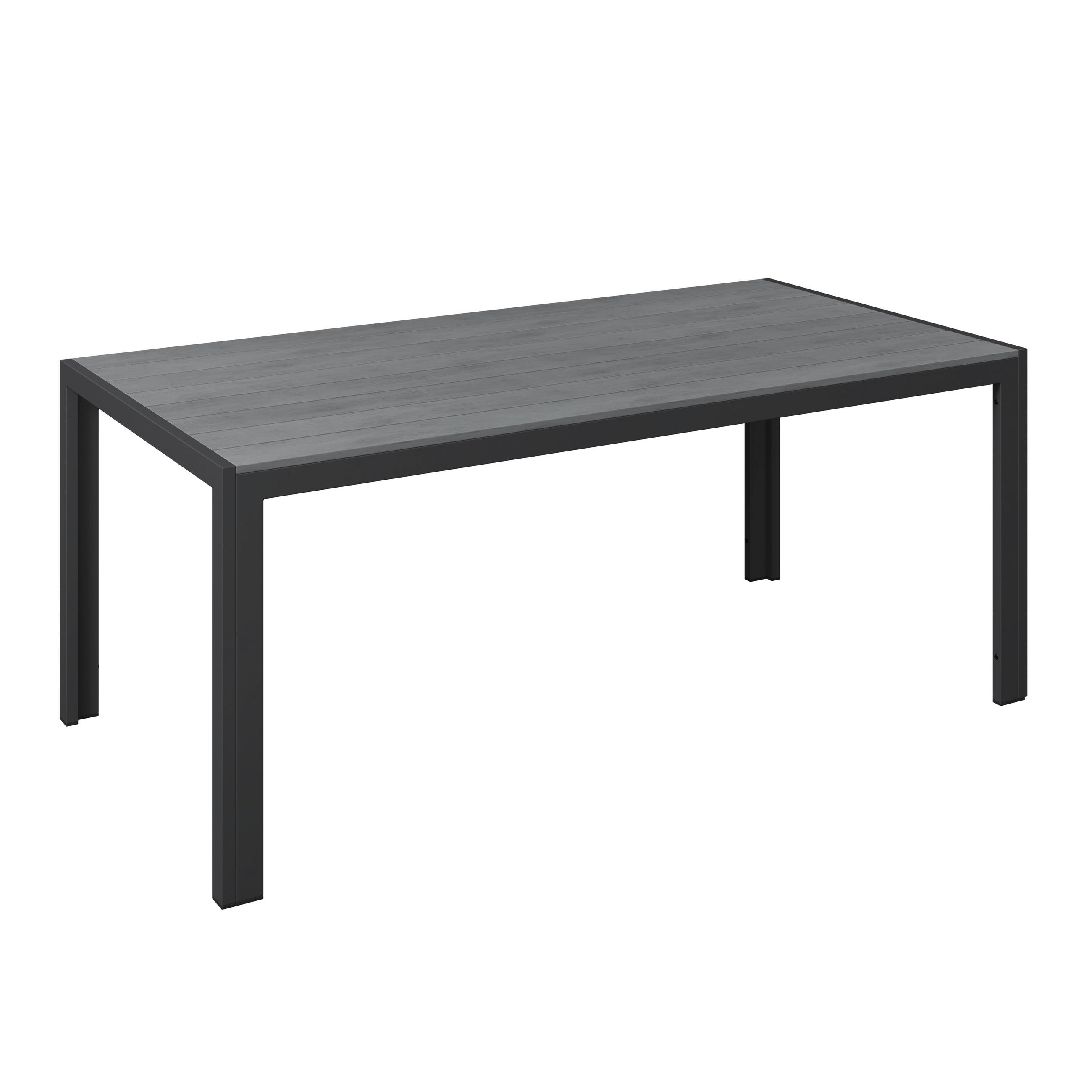 GARTENTISCH Metall, Kunststoff rechteckig  - Dunkelgrau/Grau, MODERN, Kunststoff/Metall (180/92/74cm) - Ambia Garden
