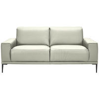 2-SITZER-SOFA in Echtleder Weiss  - Weiss/Schwarz, Design, Leder/Metall (180/82/92cm) - Johann Jakob