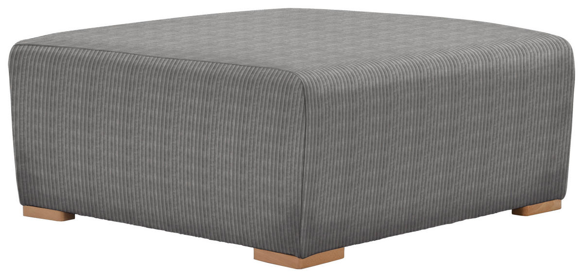HOCKER in Textil Grau  - Buchefarben/Grau, Konventionell, Holz/Textil (101/44/92cm) - Livetastic