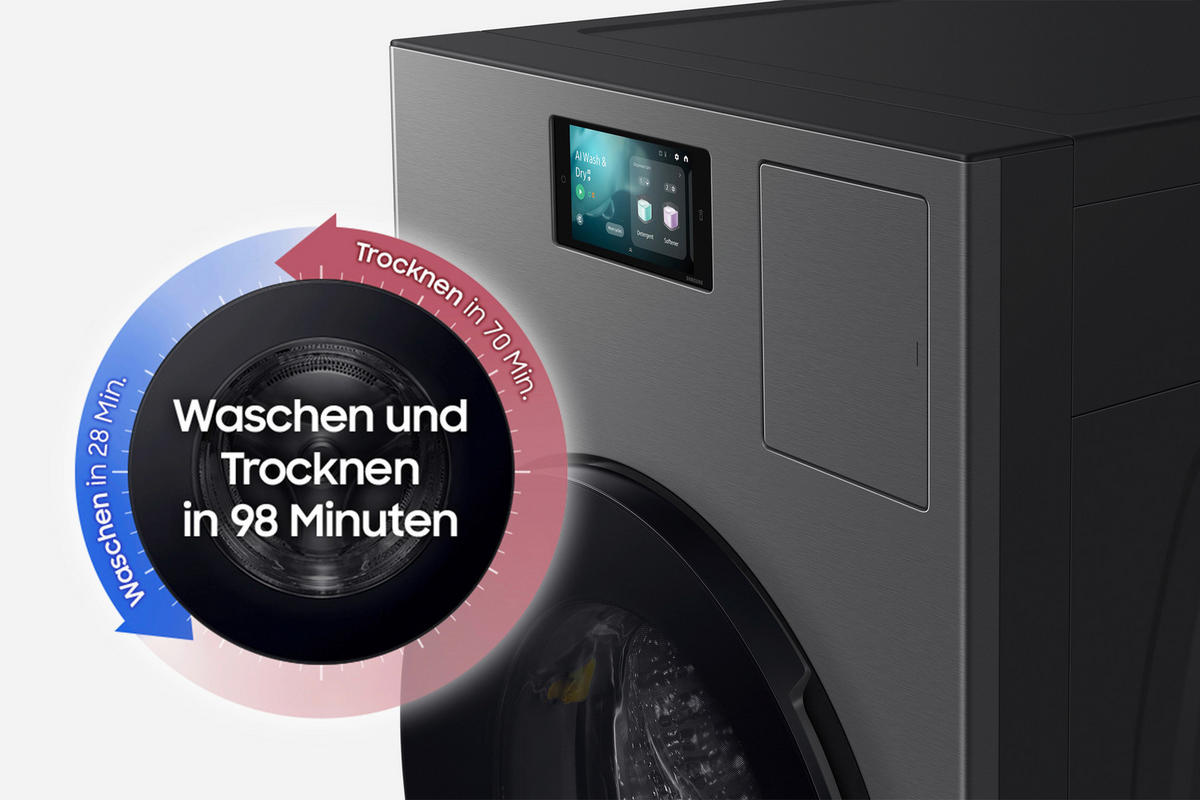 WASCHTROCKNER WD18DB8995BZ  - Anthrazit, Basics, Glas/Kunststoff (60/85/65cm) - Samsung