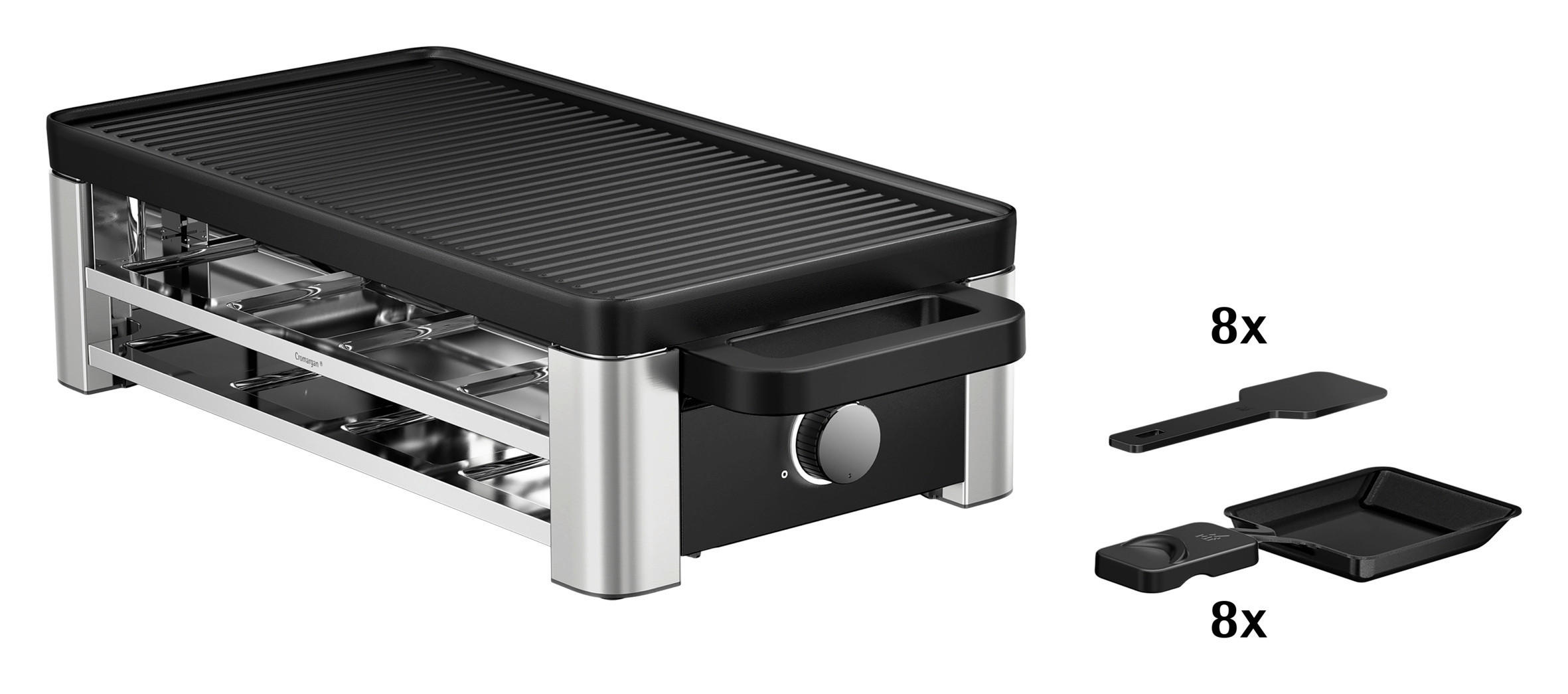 RACLETTE-GRILL WMF Lono  - Edelstahlfarben, Design, Metall (44/24/13,2cm) - WMF