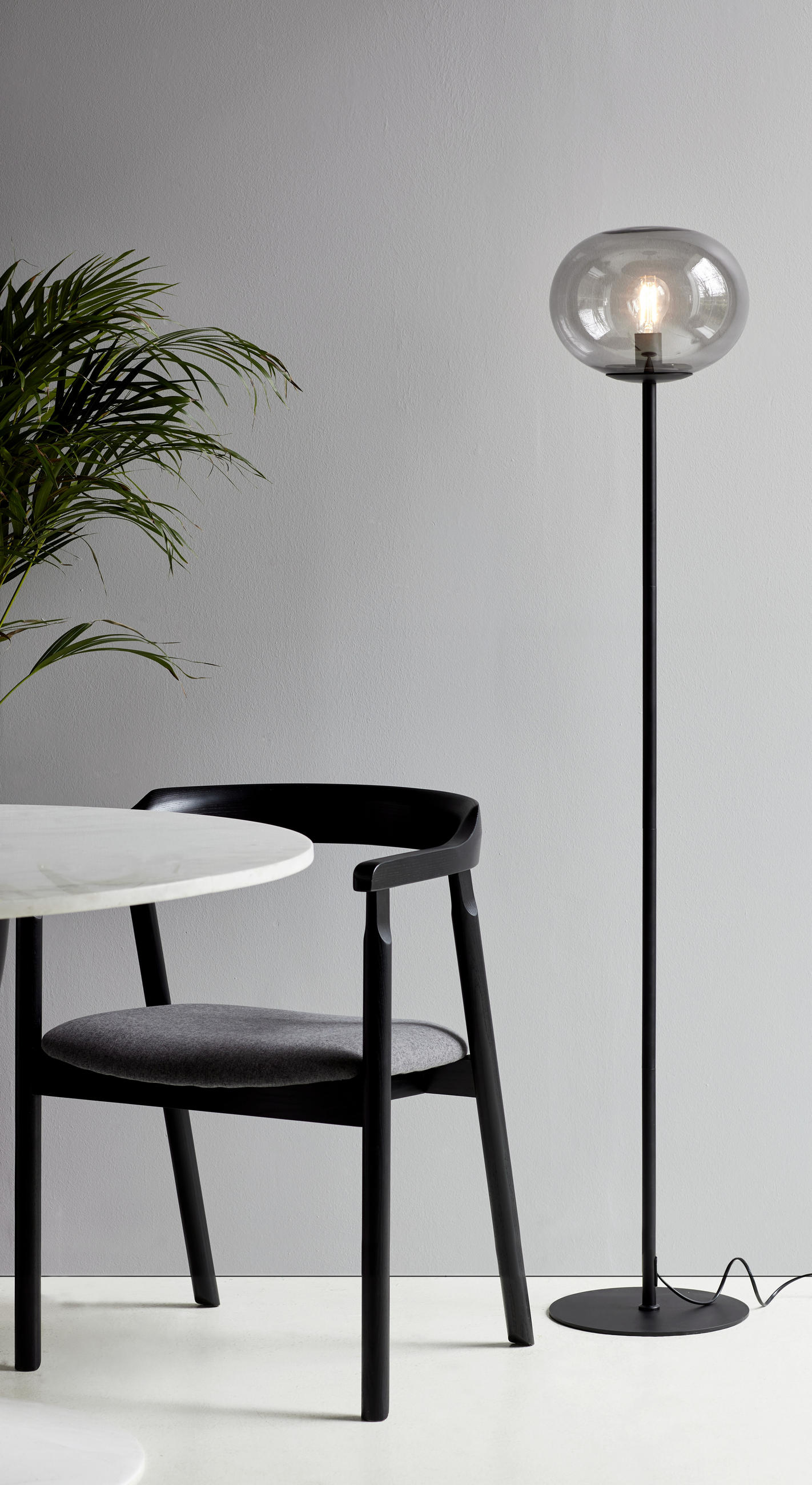 STEHLEUCHTE 28/150 cm    - Schwarz, Basics, Glas/Metall (28/150cm) - Nordlux