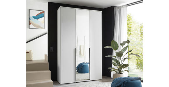 DREHTÜRENSCHRANK  in Weiß  - Schwarz/Weiß, MODERN, Glas/Holzwerkstoff (135/225/52cm) - Carryhome