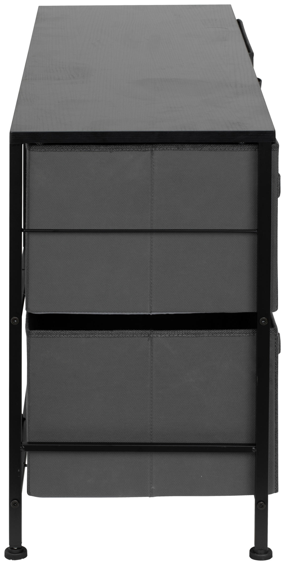 KOMMODE  in 99/55/30 cm  - Dunkelgrau/Schwarz, MODERN, Holzwerkstoff/Textil (99/55/30cm) - PBJ