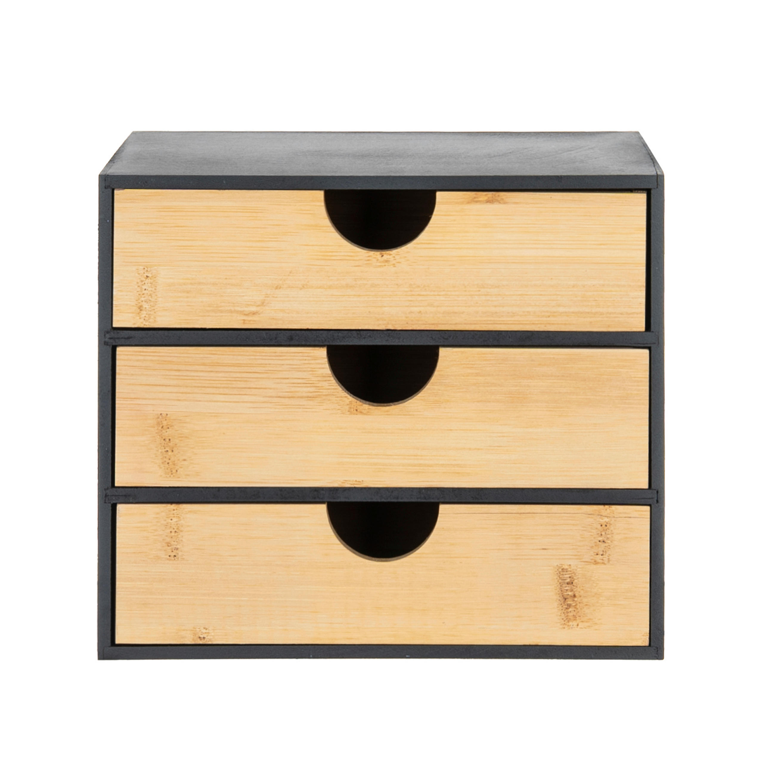 Ambia Home Aufbewahrungsbox Natur, Schwarz 13x17.5x20 cm