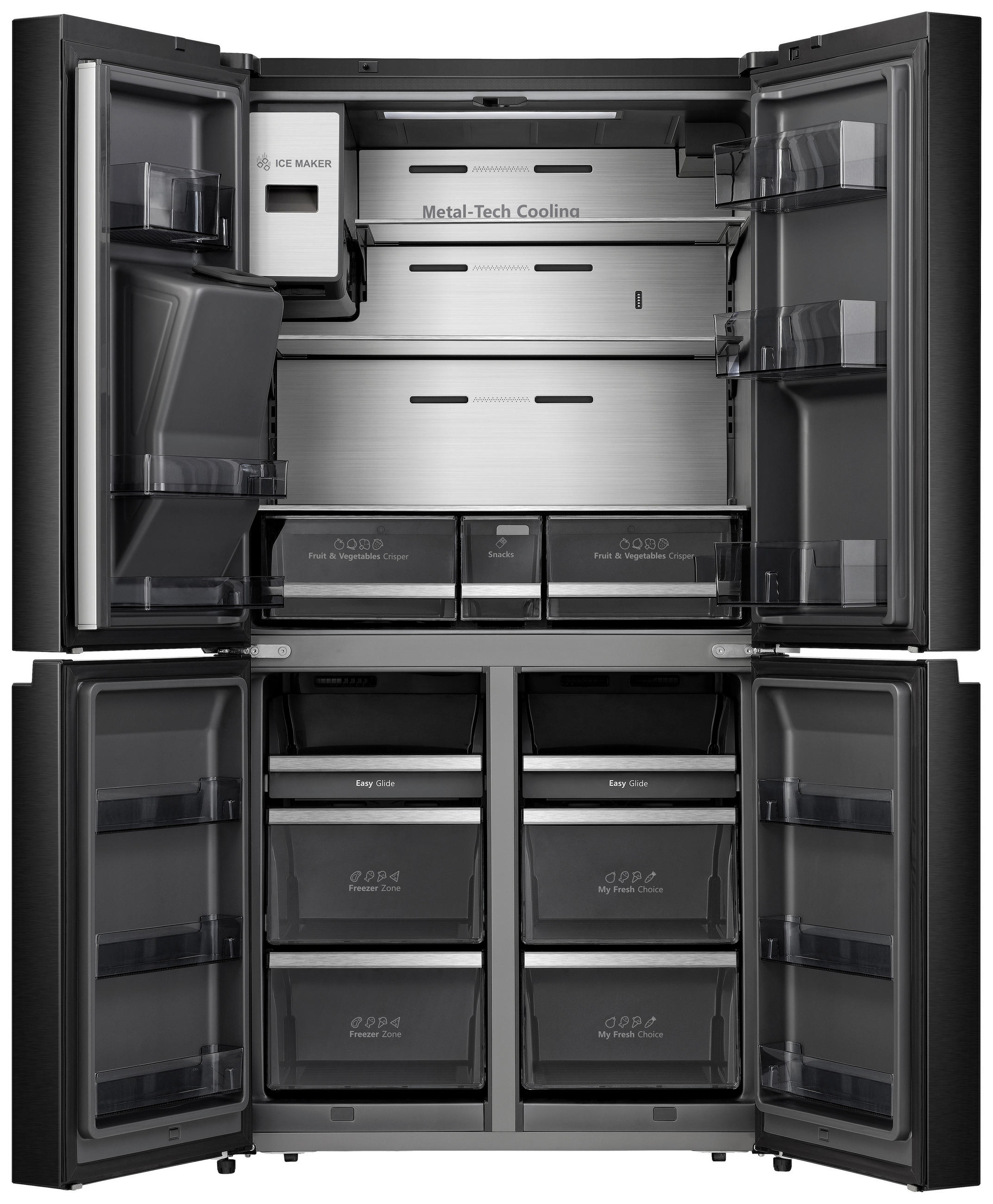 MULTI-DOOR RQ760N4IFE  - Schwarz, Basics, Metall (91,4/178,5/72,5cm) - Hisense