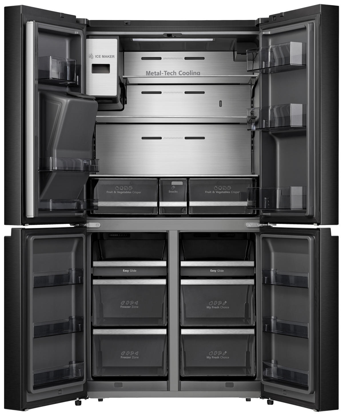 MULTI-DOOR 91,4/178,5/72,5 cm RQ760N4IFE  - Schwarz, Basics, Metall (91,4/178,5/72,5cm) - Hisense