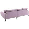 ECKSOFA  in Cord Lila  280/173 cm  - Lila/Schwarz, KONVENTIONELL, Textil/Metall (280/173cm) - Hom`in