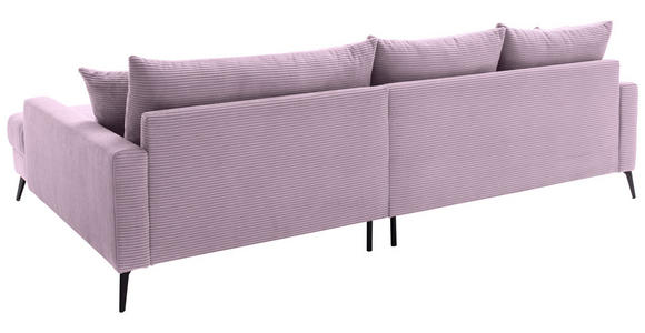 ECKSOFA  in Cord Lila  280/173 cm  - Lila/Schwarz, KONVENTIONELL, Textil/Metall (280/173cm) - Hom`in