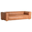 BIGSOFA Echtleder Cognac  - Cognac/Buchefarben, KONVENTIONELL, Leder/Holz (255/70/110cm) - Hom`in