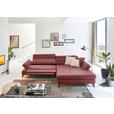 ECKSOFA Bordeaux Echtleder  - Bordeaux/Schwarz, Design, Leder/Metall (316/184cm) - Cantus