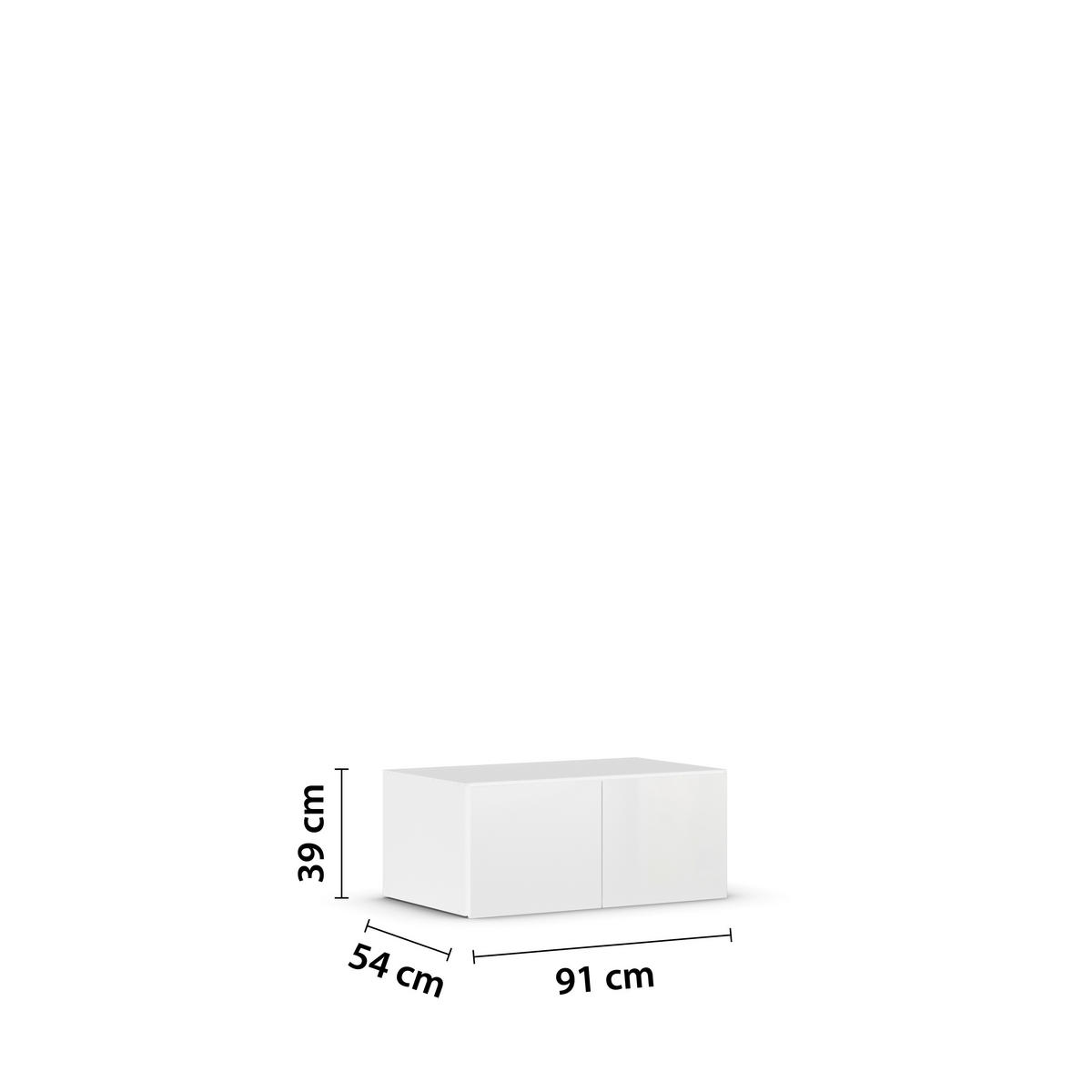 AUFSATZSCHRANK 91/39/54 cm  in  - Weiß Hochglanz/Weiß, KONVENTIONELL, Holzwerkstoff (91/39/54cm) - James Wood