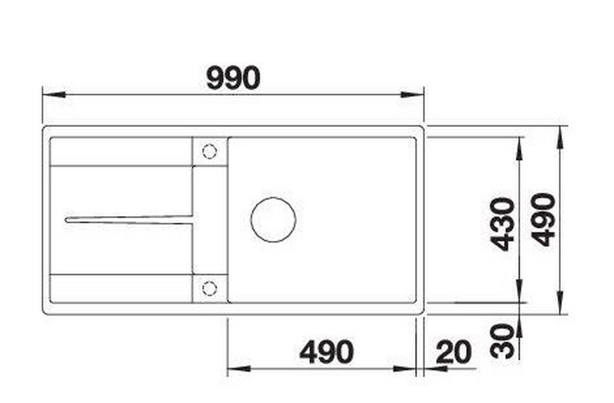 SPÜLE 519157  - Braun, Basics, Stein (99/20,2/49cm) - Blanco