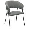 ARMLEHNSTUHL  in Eisen Webstoff  - Schwarz/Grau, LIFESTYLE, Textil/Metall (57/77/58cm) - MID.YOU