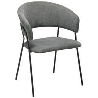 ARMLEHNSTUHL  in Eisen Webstoff  - Schwarz/Grau, LIFESTYLE, Textil/Metall (57/77/58cm) - MID.YOU