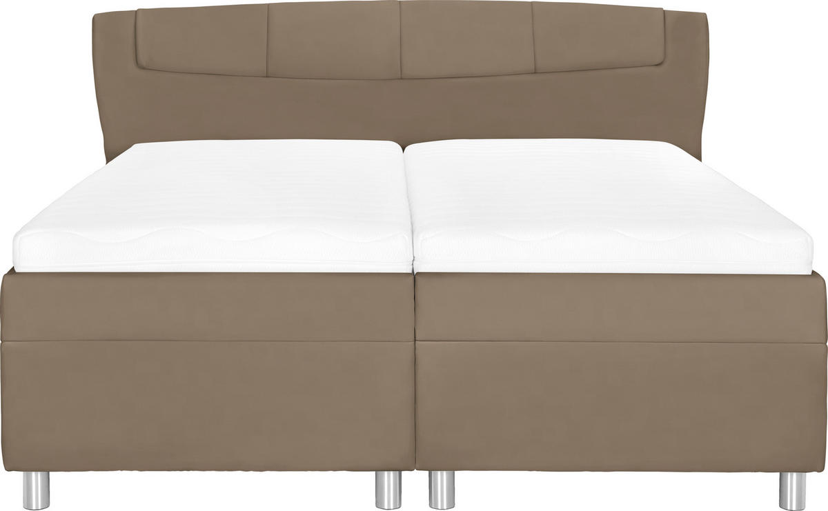 POLSTERBETT 160/200 cm  in Braun  - Weiss/Silberfarben, Konventionell, Holz/Textil (160/200cm) - Esposa