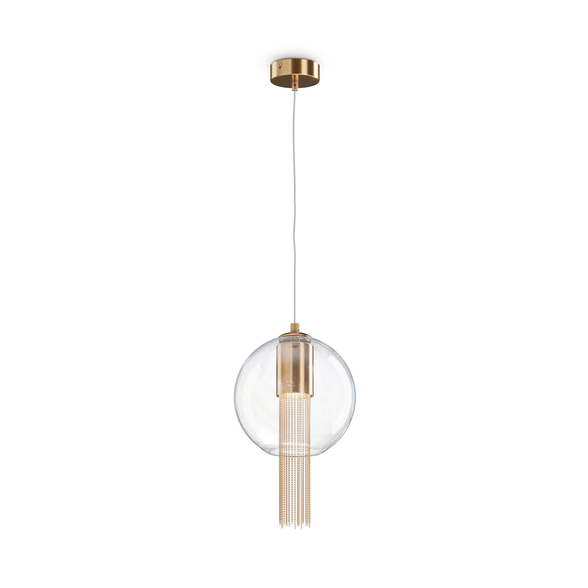 PENDELLEUCHTE 20/37 cm    - Transparent/Bronzefarben, Trend, Glas/Metall (20/37cm) - MAYTONI