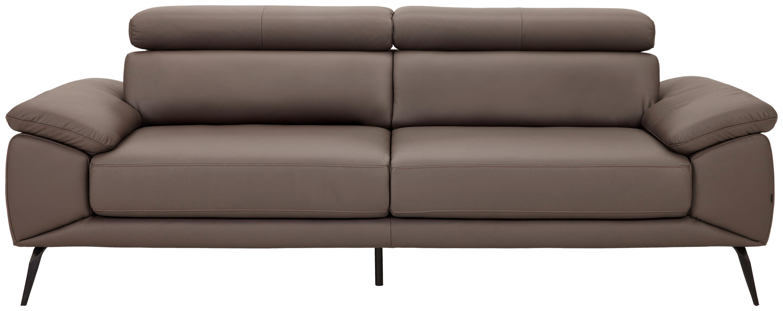 3-SITZER-SOFA Echtleder Braun  - Schwarz/Braun, Design, Leder/Textil (233/86-103/104cm) - Novel