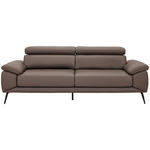 3-SITZER-SOFA Echtleder Braun  - Schwarz/Braun, Design, Leder/Textil (233/86-103/104cm) - Novel