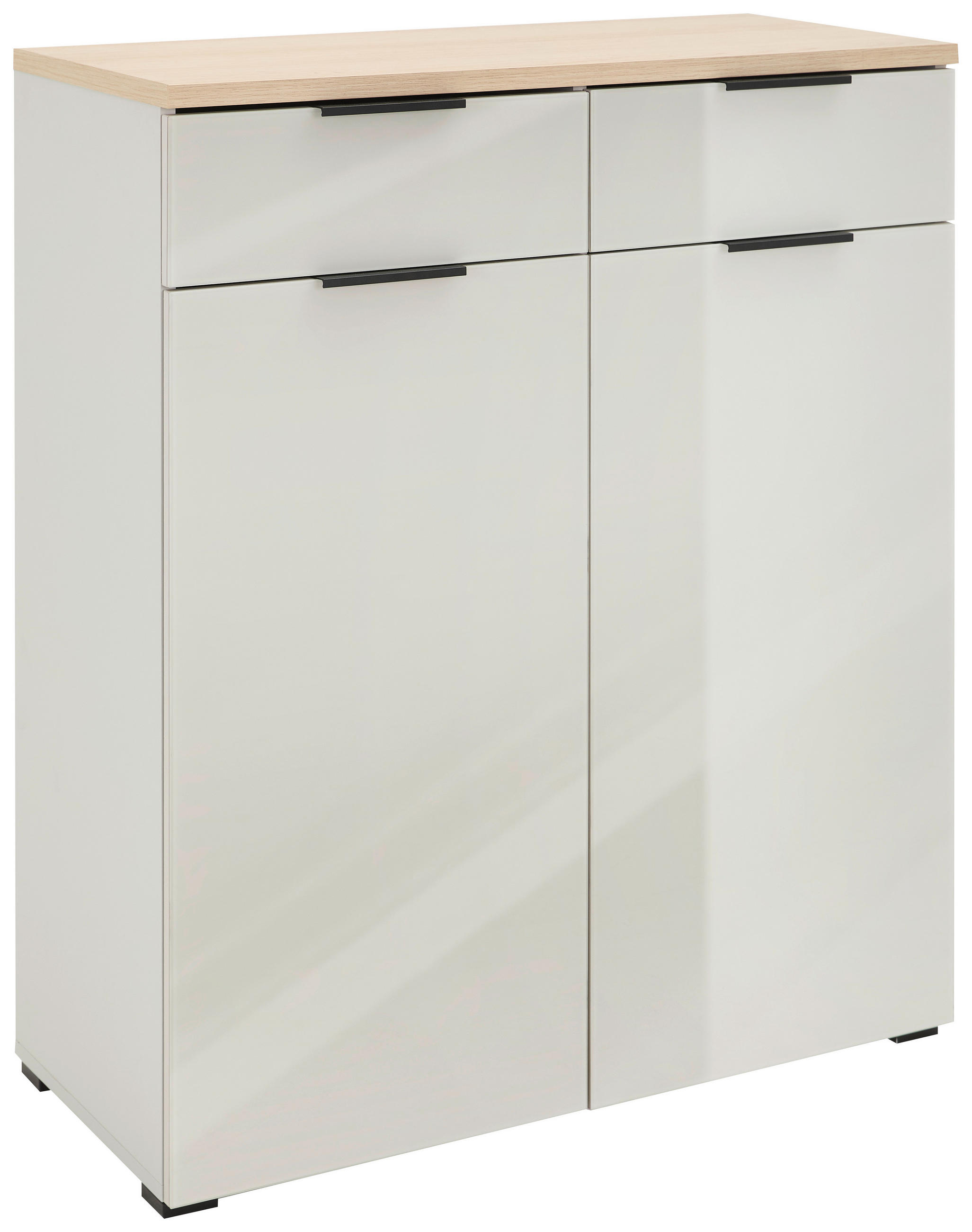 SCHUHSCHRANK 89/105/40 cm  - Kaschmir/Eichefarben, Design, Glas/Holzwerkstoff (89/105/40cm) - Voleo