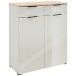 SCHUHSCHRANK 89/105/40 cm  - Kaschmir/Eichefarben, Design, Glas/Holzwerkstoff (89/105/40cm) - Voleo