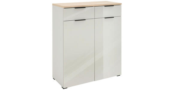 SCHUHSCHRANK 89/105/40 cm  - Kaschmir/Eichefarben, Design, Glas/Holzwerkstoff (89/105/40cm) - Voleo