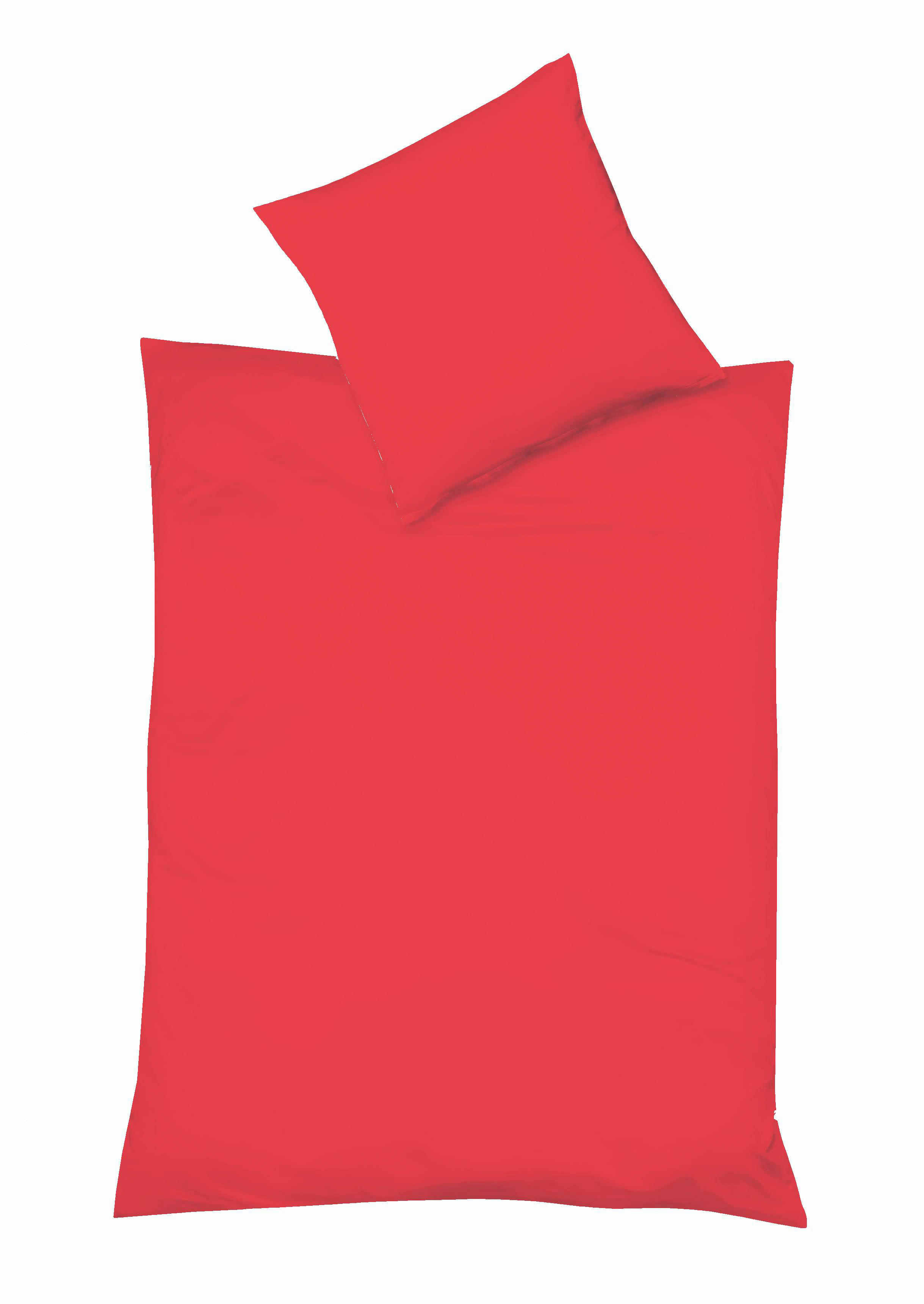 BETTWÄSCHE Provence Leinenoptik  - Rot, Basics, Textil (240/220cm) - Fleuresse