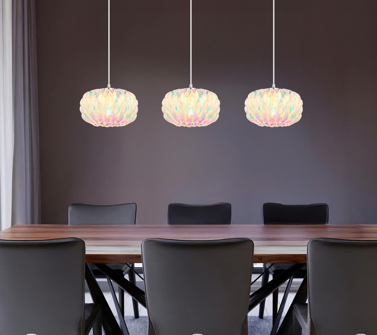 HÄNGELEUCHTE Juana 95/25/120 cm  - Klar/Chromfarben, Design, Kunststoff/Metall (95/25/120cm) - Globo