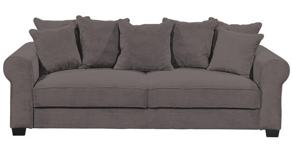 SCHLAFSOFA  mit Stoffauswahl, Liegefunktion, Rücken echt Cord Dunkelgrau  - Dunkelgrau/Schwarz, KONVENTIONELL, Kunststoff/Textil (250/95/125cm) - Hom`in
