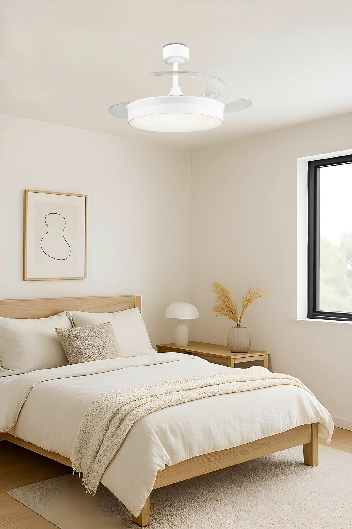 DECKENVENTILATOR - Klar/Weiß, Design, Kunststoff/Metall (46/39cm)
