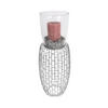 KERZENHALTER - Silberfarben, Design, Glas/Metall (28/73/28cm) - Kayoom