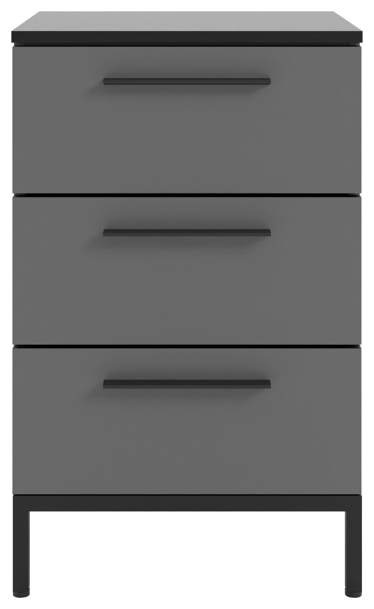 NACHTSCHRANK 45/72,4/40 cm  - Dunkelgrau/Schwarz, MODERN, Holzwerkstoff/Metall (45/72,4/40cm)