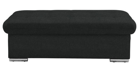 HOCKER Flachgewebe Schwarz  - Silberfarben/Schwarz, Design, Textil/Metall (137/43/74cm) - Cantus