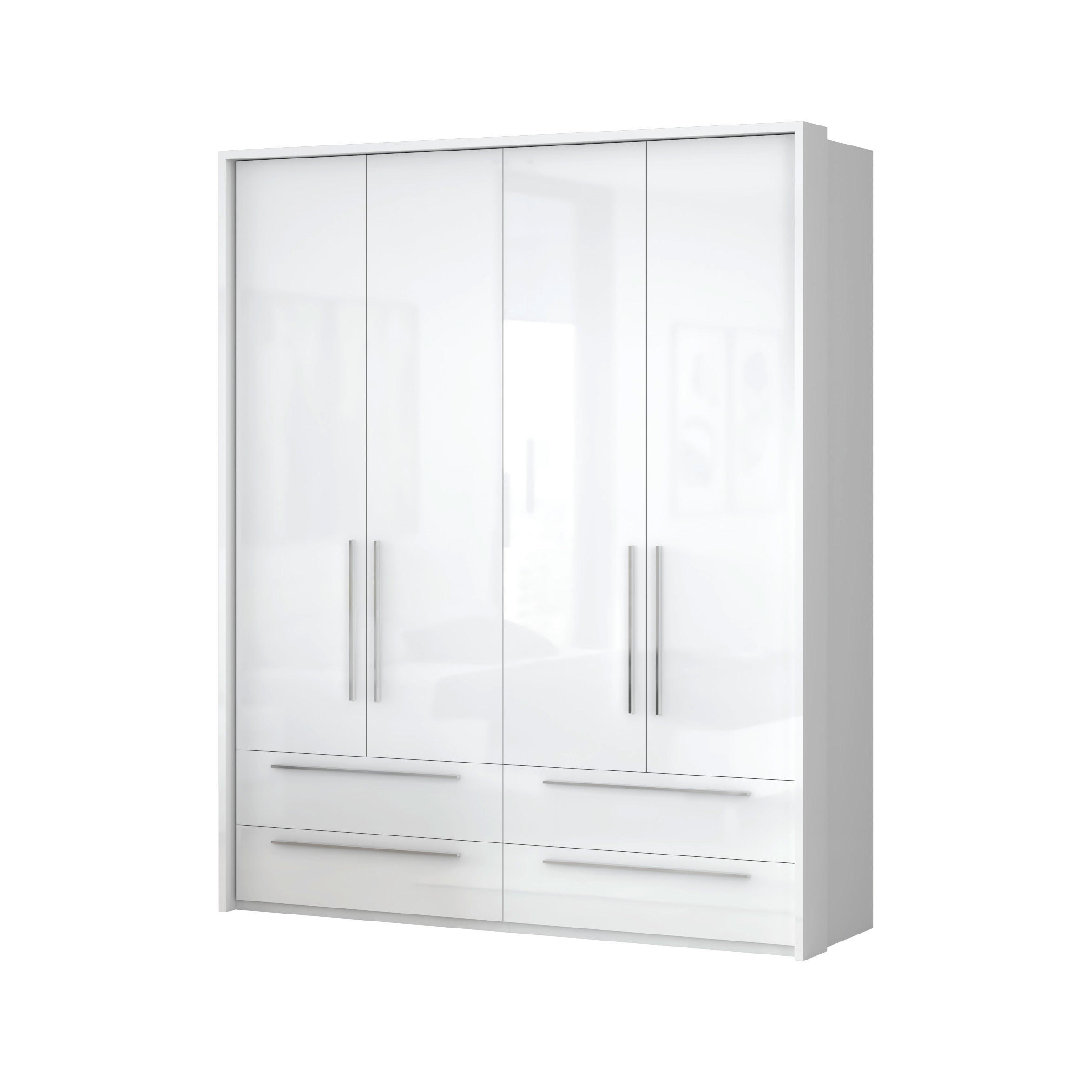 ORMAR SA KLASIČNIM VRATIMA bela visoki sjaj  187/226/60 cm  - bela visoki sjaj, Dizajnerski, pločasti materijal/plastika (187/226/60cm)